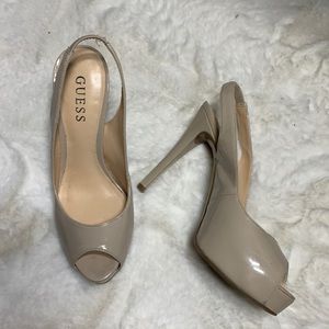 Guess platform peep toe shoe